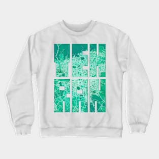 Tehran, Iran City Map Typography - Watercolor Crewneck Sweatshirt